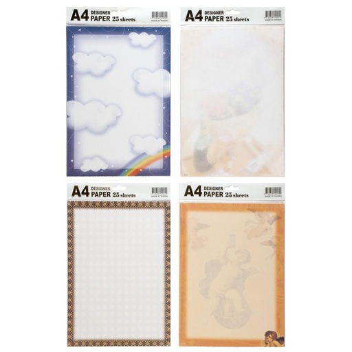 [001580] PAPEL A4 SOBRE 25H 4 DISEÑOS