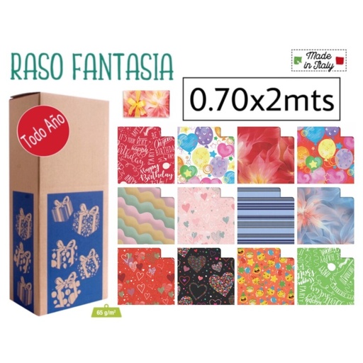 [784934] PAPEL REGALO TODO TIEMPO FANTASIA 0,70x2MTRS 50UD