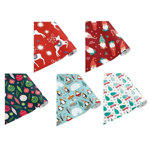 [881931] PAPEL REGALO XMAS 0,70X2M NAV. (50u)