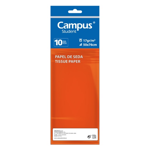 [600155] PAPEL SEDA 10 H NARANJA MAKRO