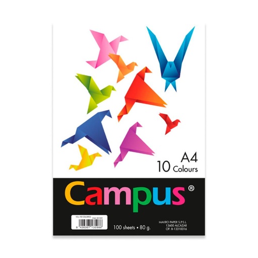 [001001] PAQUETE 100H A4 80gr. 10 COL.MAKRO
