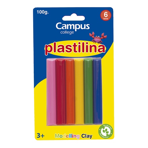 [630580] PLASTILINA CAMPUS BLISTER 6CL