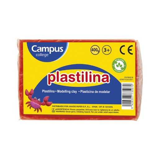 [630934] PLASTILINA GRANDE 400G ROJO