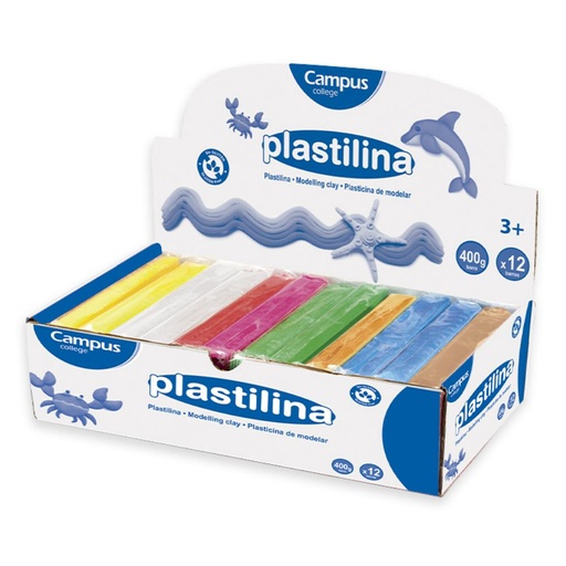 [630937] PLASTILINA GRANDE 400G SURTIDO (12U)
