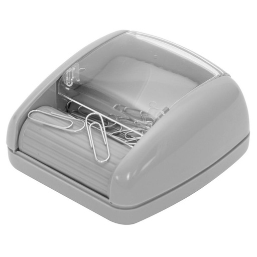 [040680] PORTACLIPS 340 RODILLO IMANTADO GRIS