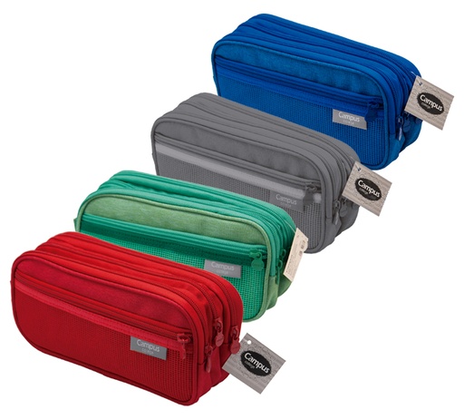 [690941] PORTATODO CAMPUS TRIPLE 4 CREMALLERAS COLORES VIVOS