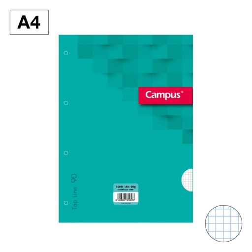 [002185] RECAMBIO CAMPUS  A4 100H 90G 4MM 4 TALADROS