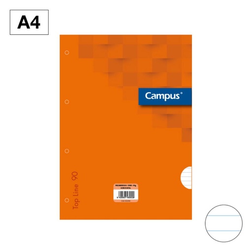 [002440] RECAMBIO CAMPUS A4 100H 90G RAYADO HORIZONTAL NARANJA