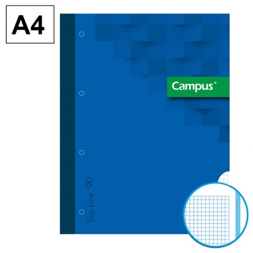 [002830] BLOC ENCOLADO DE RECAMBIOS CAMPUS A4 80H 90G CUADRICULA 5 MM BANDA AZUL