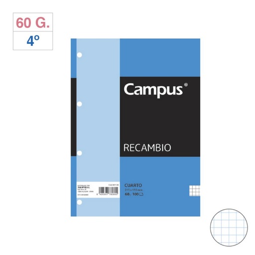 [001120] RECAMBIO A5 100H 80G 4T 4mm