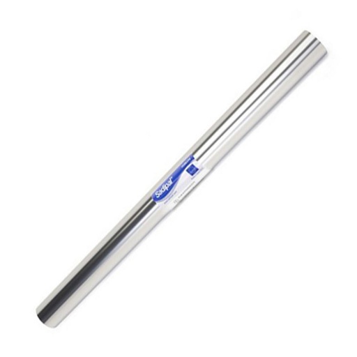 [649715] ROLLO PAPEL ADHESIVO PLATA 0.50X3