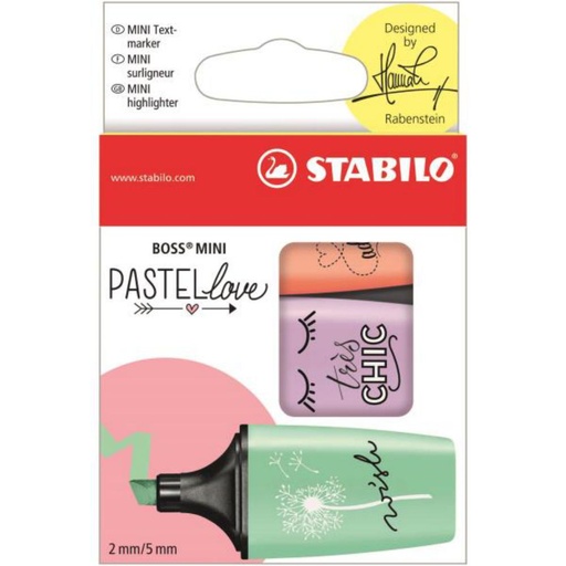[081111] ROT.FLUOR STABILO PASTEL MINI M/V/M