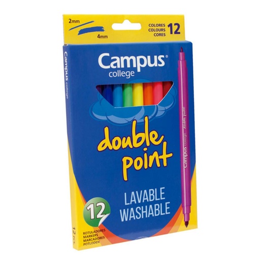 [080923] ROTULADORES DOBLE PUNTA CAMPUS COLLEGE 12 COLORES