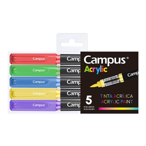 [081770] ROTULADOR CAMPUS ACRYLIC PINCEL 5UD SURT