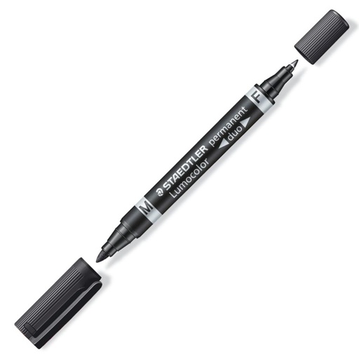 [081571] ROTULADOR PERMANENTE STAEDTLER LUMOCOLOR DOBLE PUNTA NEGRO