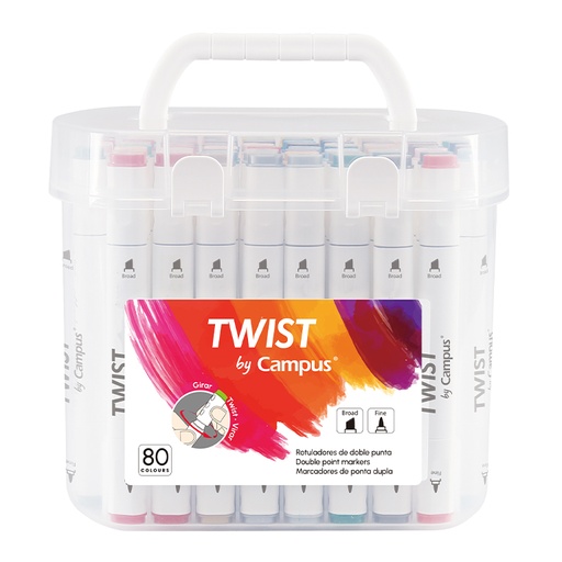 [081695] ROTULADOR TWIST DOBLE PUNTA 80u