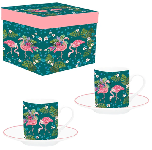 [882352] SET 2 TAZAS C/PLATO FLAMI.D250