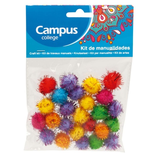 [630835] SET MANUALIDADES CAMPUS POMPON GLITTER 25U