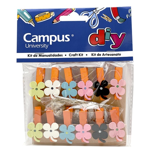 [630971] SET MANUALIDADES CAMPUS PINZA FLORES 12U