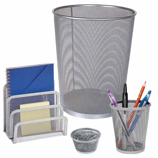 [209234] SET OFICINA MESH RODOLEX GRIS