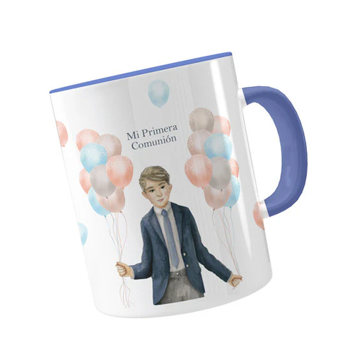 [000751] TAZA CERAMICA NIÑO GLOBOS COMUNION