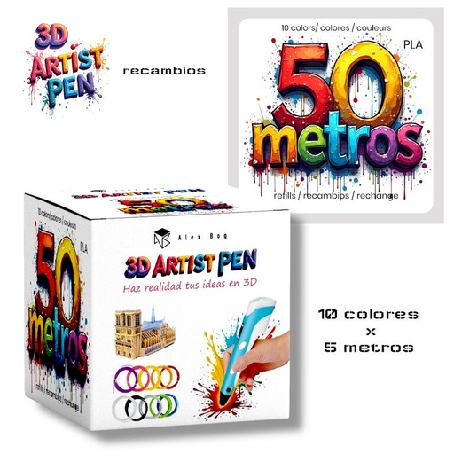 [972166] RECAMBIOS BOLI 3D 50MT 10 COL