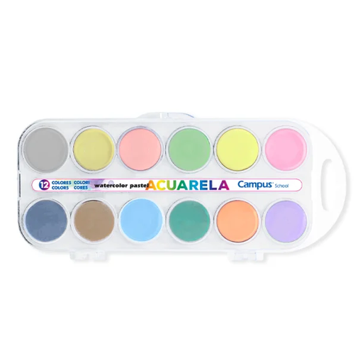 [630862] ACUARELA CAMPUS 12 PASTILLAS PASTEL