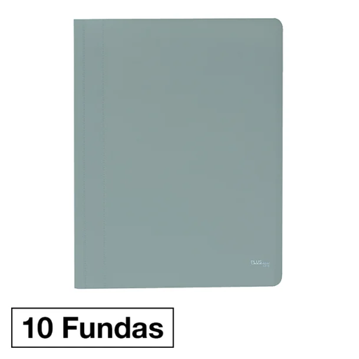[181216] CARPETA FUNDAS PLUS A4 ECO 10F GRIS MANHATTAN