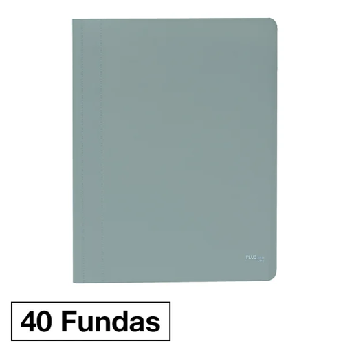 [181219] CARPETA FUNDAS PLUS A4 ECO 40F GRIS MANHATTAN