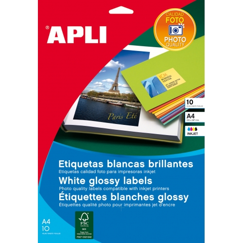 [972532] ETIQUETAS BLANCAS BRILLANTES 2926 10UD