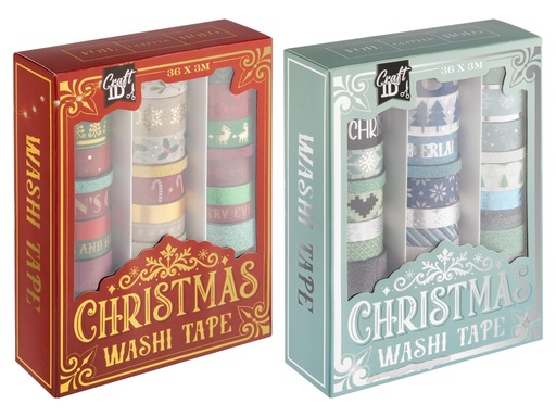 [972555] WASHI TAPE 3MT 36PZS NAVIDAD