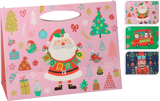 [972679] GIFTBAG LARGE XMAS 3ASS DESIGN