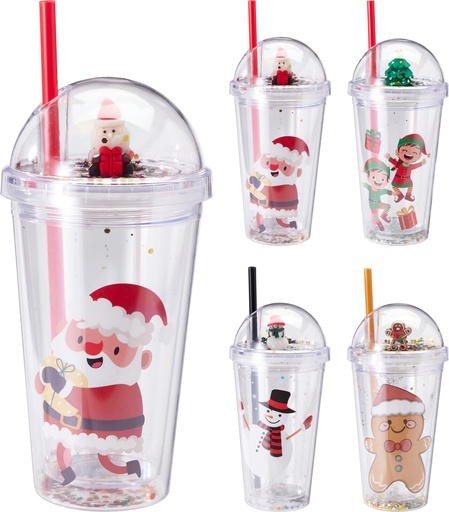 [972805] VASO NAVIDAD CON PAJITA
