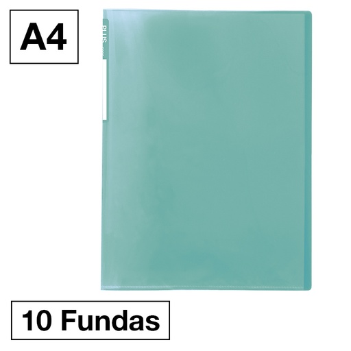 [181221] CARPETA FUNDAS PLUS A4 10F VERDE CLARO