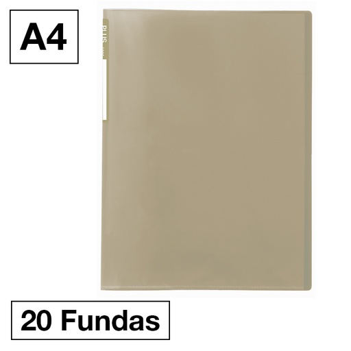 [181225] CARPETA FUNDAS PLUS A4 20F OCRE VERDOSO