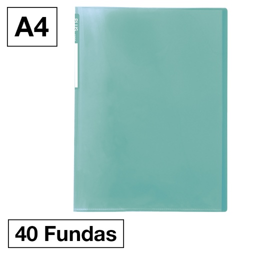[181230] CARPETA FUNDAS PLUS A4 40F VERDE CLARO
