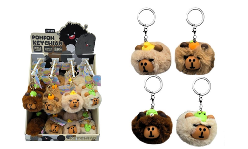 [973153] COL.CAPYBARA: LLAVERO POMPON CARA