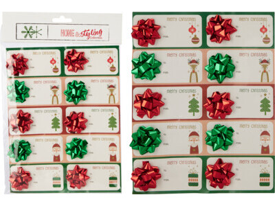 [973245] PEGATINAS NOMBRE CON LAZO NAVIDAD SET10