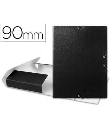 [973392] CARPETA PROYECTOS LIDERPAPEL FOLIO LOMO 90MM CARTON GOFRADO NEGRA