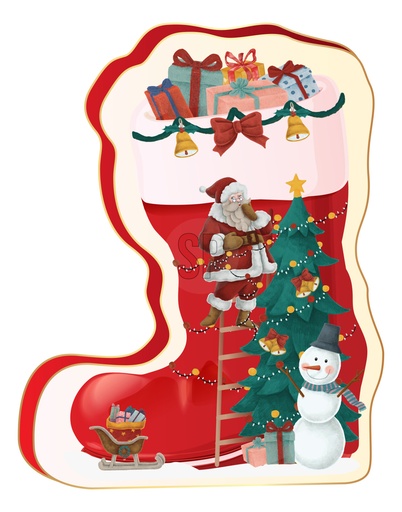[973397] TIN BOOT OF SANTA WITH PRALINE