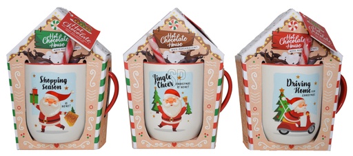 [973398] SANTAS HOUSE MUGS 3ASS DESIGN