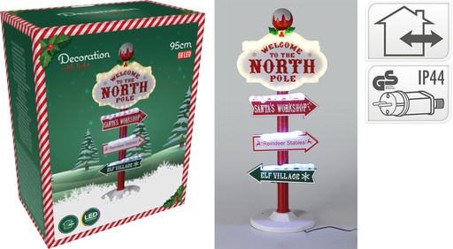 [973452] NORTH POLE OUTDOOR SIGN 95CM