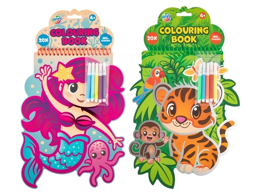 [973535] LIBRO FORMA ANIMALES 20H 6 LAPICES 30X22CM