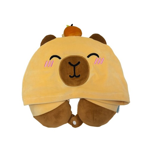 [973827] ALMOHADA DE VIAJE CON MEMORIA Y CAPUCHA HOODEAZZZ DUKE EL CAPIBARA