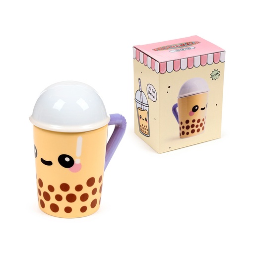 [973836] TAZA DE CERAMICA C/TAPA FOODIEMALS LATTE DE CALABAZA