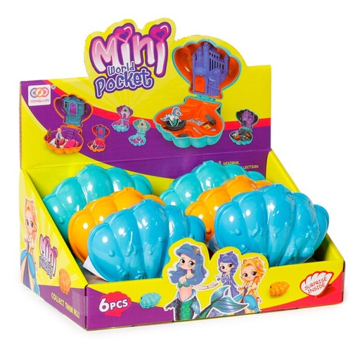 [973877] JUGUETE DE BOLSILLO C/FORMA DE CONCHA SIRENAS Y PRINCESAS