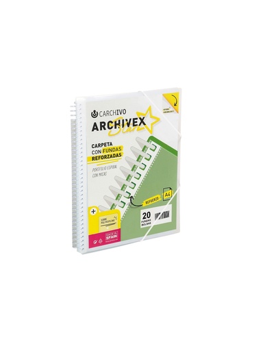 [1148146] CARPETA A4 ARCHIVEX ESPIRAL 60F TRANSPARENTE