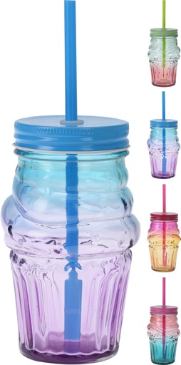 [1148279] VASO CRISTAL C/PAJITA 500ML.2MOD