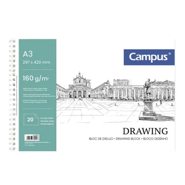 [600661] BLOC DIBUJO CAMPUS A3+ 20H 160G LISO