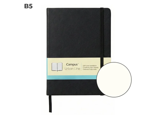 [003728] LIBRETA CAMPUS URBAN LINE B5 PU 80H 80G LISO NEGRO